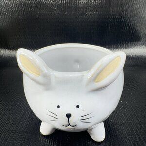 47 & MAIN Stoneware Pottery Bunny Rabbit Shape Planter Flower Pot Vase Bowl Dish